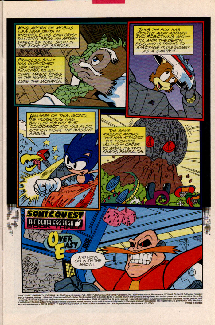 Sonic - Archie Adventure Series February 1997 Page 3